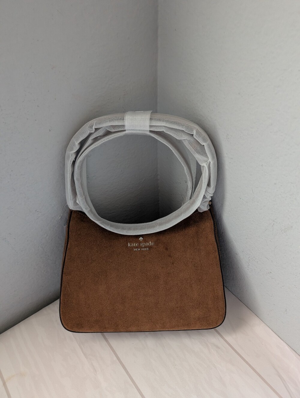 NWT Kate Spade KP044 Margo Suede Medium Shoulder Bag In Warm Gingerbread